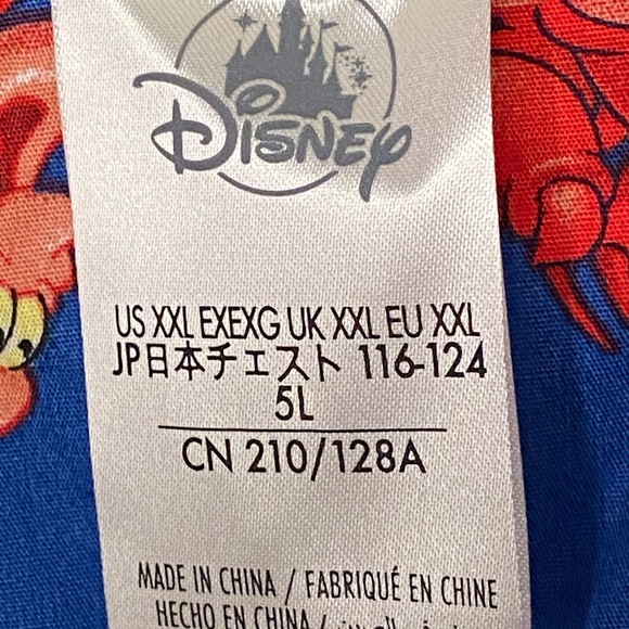 Disney The Little Mermaid Sebastian Woven Shirt for Men Button Down NWOT XXL - Picture 4 of 8